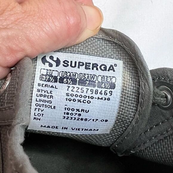 Superga gray classic canvas low top sneakers size 7 - Picture 12 of 16
